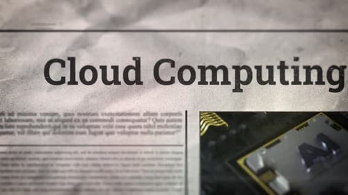 Modern Newspaper Headline Cloud Computing and AI Technology