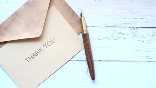 Thank You Card, Envelope, and Fountain Pen