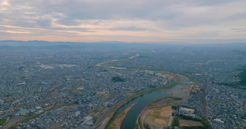 Aerial view over Kyoto