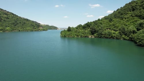 Aerial Lake and Mountains