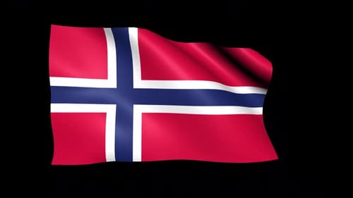 Realistic Norway Flag Waving Seamless Loop