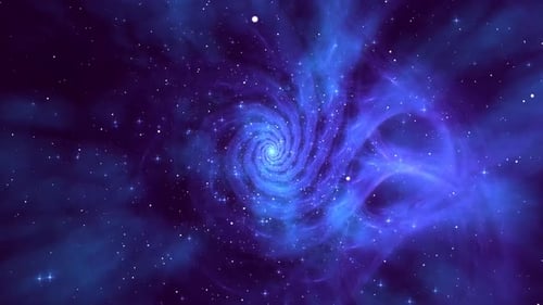 Glowing Blue Waves Space Tunnel Galaxy Animation Background