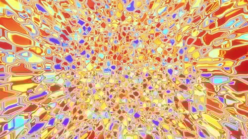 Psychedelic colorful noise flickering segments as a looping background 3d render. Vj loop