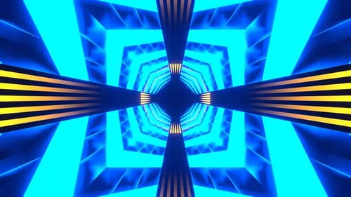 Orange And Blue Neon Endless Arrow Tunnel Background Vj Loop In 4K