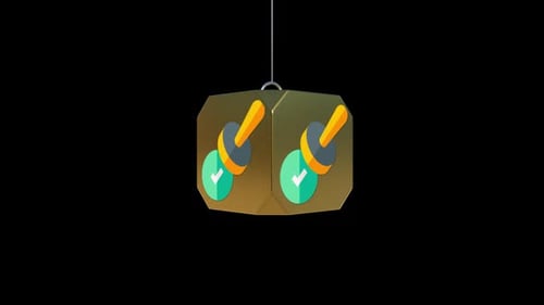 3D Golden Cube Icon Shatters with Geometric Reveal