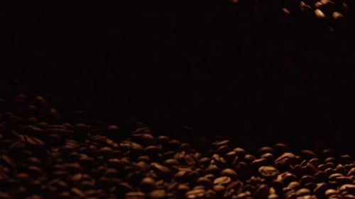 Coffee Beans Rotating During Roasting Process