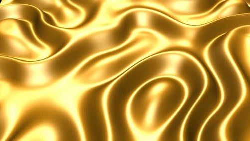 Seamless Loop of Abstract Golden Liquid Waves