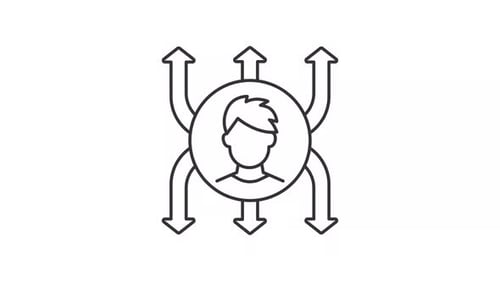 Employee multitask line animation