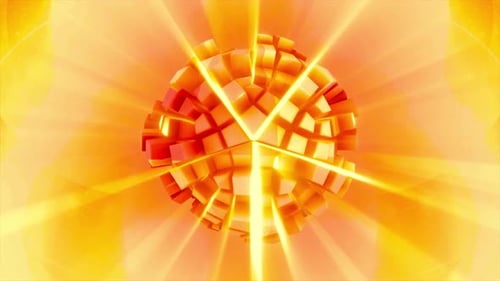 3D-Arcade-Disco-Kugel, Farben des Feuers, VJ, Loop-Hintergrund, 4K, 60 Bilder pro Sekunde