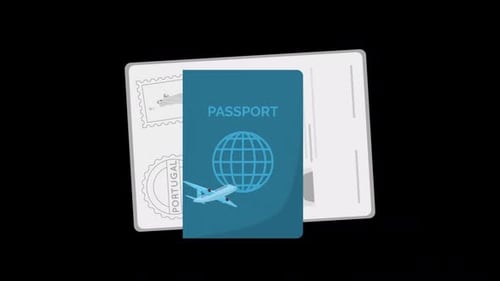 Passport And Tickets Alpha Channel