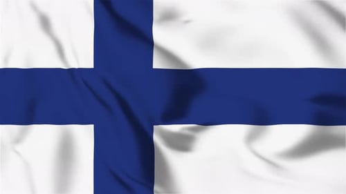 Waving Flag of Finland Seamless Loop