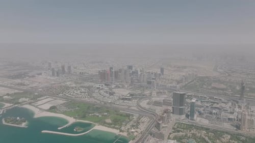 High angle aerial view showing The Palace Of Sheikh Mohammed bin Rashid Al Maktoum Dubai