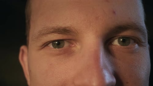 Extreme Close-up of Person's Eyes and Facial Detail