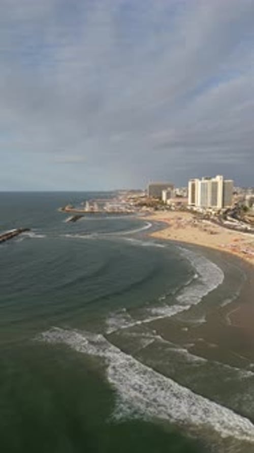 Aerial video on the beaches of Tel Aviv