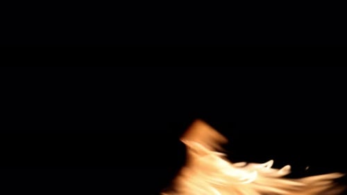 Abstract Close-Up of Flickering Fire on Black