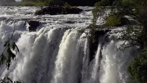 Slow motion of Victoria Falls in Africa