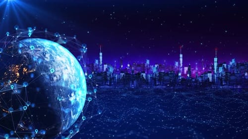 Technology Cyber Space Hologram HUD Hitech Interfaces Stock Exchange Background Virtual Digital