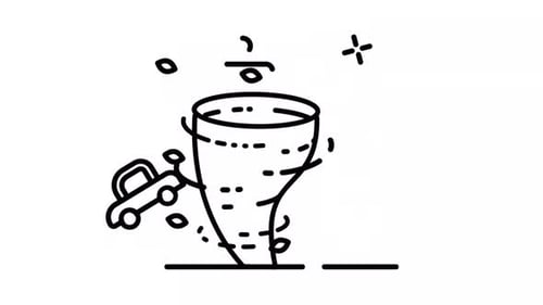 Tornado Outline Icon Animation With Alpha Channel