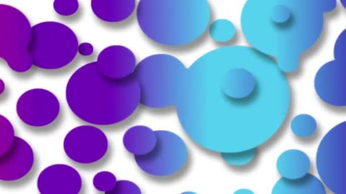 Close Up Abstract Animation with a Series of Overlapping Circles in Various Sizes Gradient of the