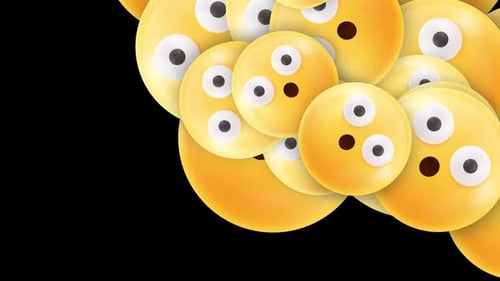 3D Emoji transition 4K Alpha channel | Emoji Falling