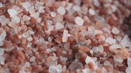 Close Up View of Pink and White Crystals