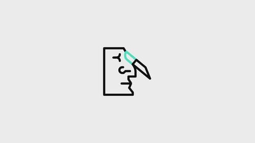 Minimalist Line Art Face Drawing Animation with Sparkle