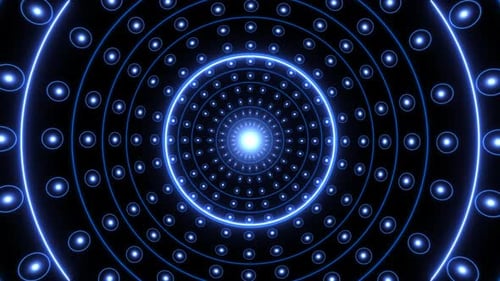 Shiny Blue Light Circles and Dots Background