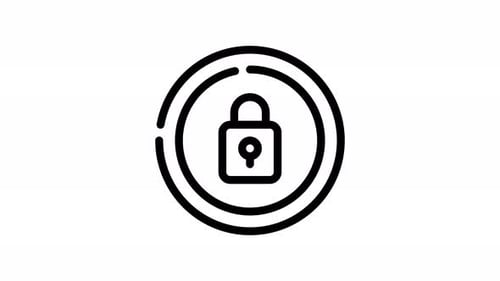 Flat Design Animated Padlock Security Icon