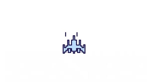 Retro Pixel Art Spaceship Flying Animation