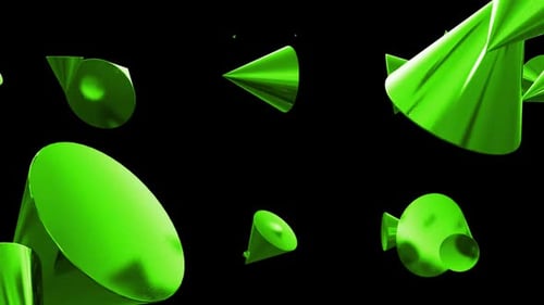 Geometric Shapes Cone Green Loop