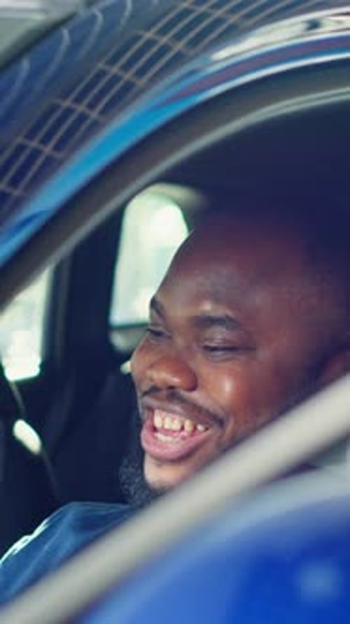 Vertical Video Happy Client Deciding to Buy Car After Finishing Test Drive