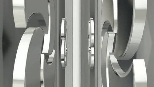 Sleek Silver Geometric Rotating Elements Transition