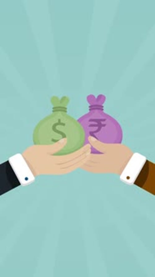 Businessman Hands In Business Suits Holding Bags Of Money On Vertical