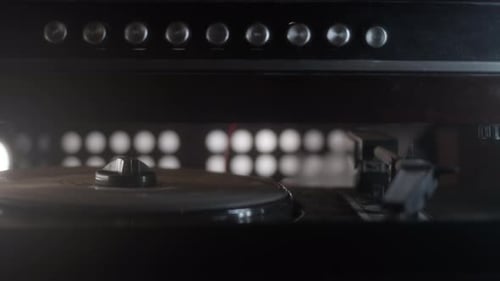 Old Vintage Turntable is Spinning Without Vinyl Record