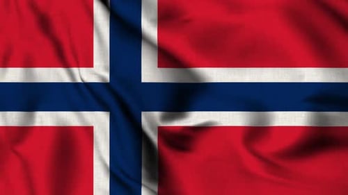 Realistic Waving Norway Flag Animation Loop