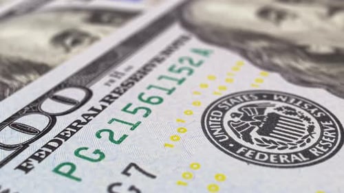 Extreme Close Up Shot of 100 Dollar Bills