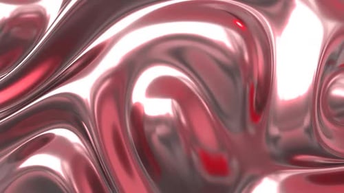 Iridescent Chrome Silver Red Gradient Waves