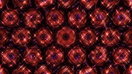 Abstract background moving stripes and flashing with shining light dots. Animation with circles