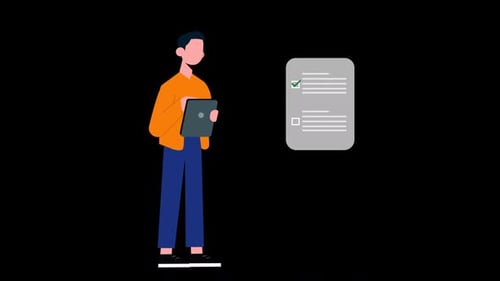 Flat Design Character Checking Tasks on Digital Tablet