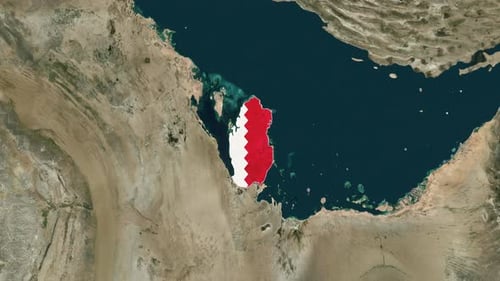 Qatar Map Zoom and Flag Reveal Animation