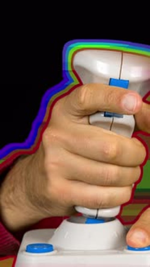 Retro Computer Arcade Game Joystick in Vertical