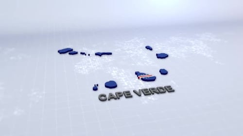Cape Verde Map With Flag