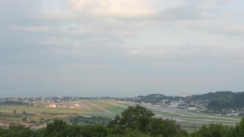 Timelapse at the Airport Traffic