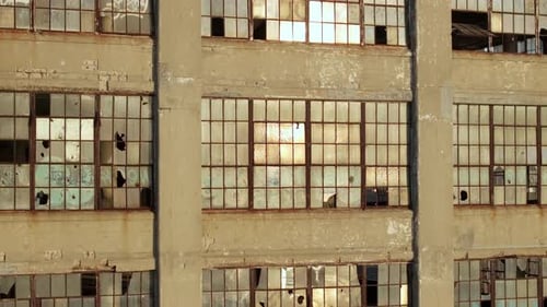 Aerial view of an abandoned warehouse
