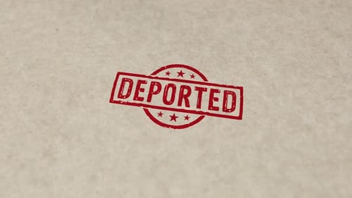 Deported Rubber Stamp Grunge Paper Impression