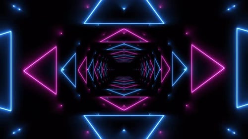 VJ Neon Triangle Tunnel