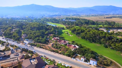 Stock Footage: Golf Course with a Flock of Birds (4K) - Tabarka, Tunisia