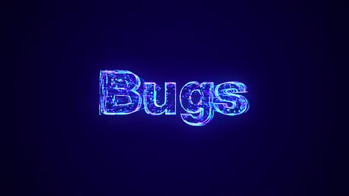 Texto de bugs sendo construído usando linhas