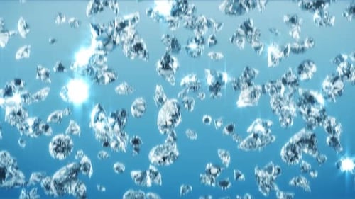 Glittering Diamonds Falling and Sparkling Light Loop Background