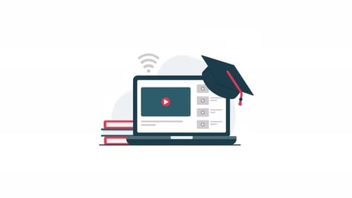 Flat Design Animation of Online Education and Learning